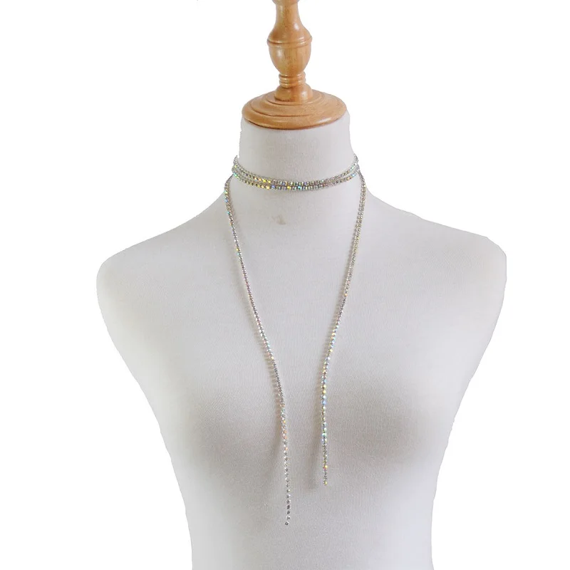 Американский кристалл моды спасает улица Bling горла воротник для моджахедов установка ювелирные изделия fiesta воротник