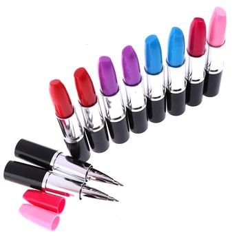 

Cute Creative Lipstick Pen 7cm Ballpoint Pen For School Office Supplies Stationery Colored Ball Pens