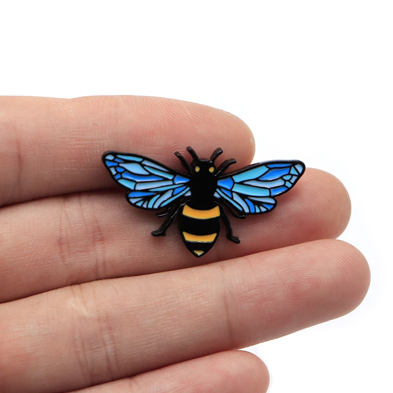Happy Bee на заказ, эмалированные булавки, броши на лацкане/значок на шляпу, джинсовая куртка, масло, капля, воротник, корсаж, пряжка на шарф S162