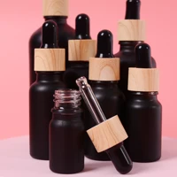 Flcopropriété compte-gouttes en verre noir conviviale ré, 5/10/15/20/30/50/100ml, pour tous les jours, pour aromathérapie aux huiles essentielles, vente en gros 2