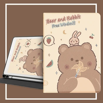 

With Pencil Holder Silicone Case for IPad Pro 10.5 11 Air2 10 2 Mini 5 Case Multi-Fold Protective Cover Tablet Anti-fall Stand