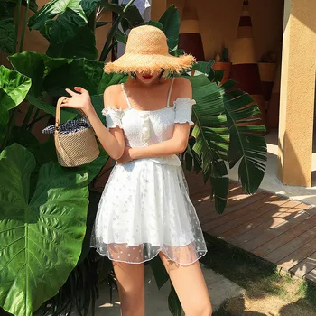 

May Swimwear Wholes Swimsuit Fused Woman's Trikini Women Rashguard Female 2020 New Sexy Skirt Geometric Cotton
