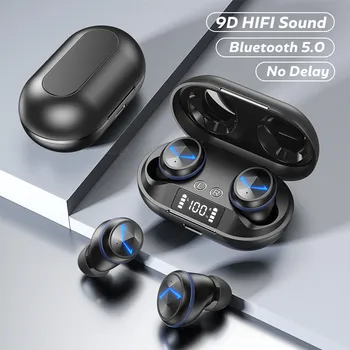 

TWS Bluetooth V5.0 Headphone Stereo Sports Wireless Earphones Waterproof Noise Cancelling Earbuds Headsets with Dual Microphone