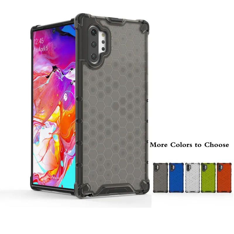 

Honeycomb Pattern TPU + PC Back Phone Case For Samsung Galaxy Note10 Note 10 Plus Shock-proof Hybrid Cover