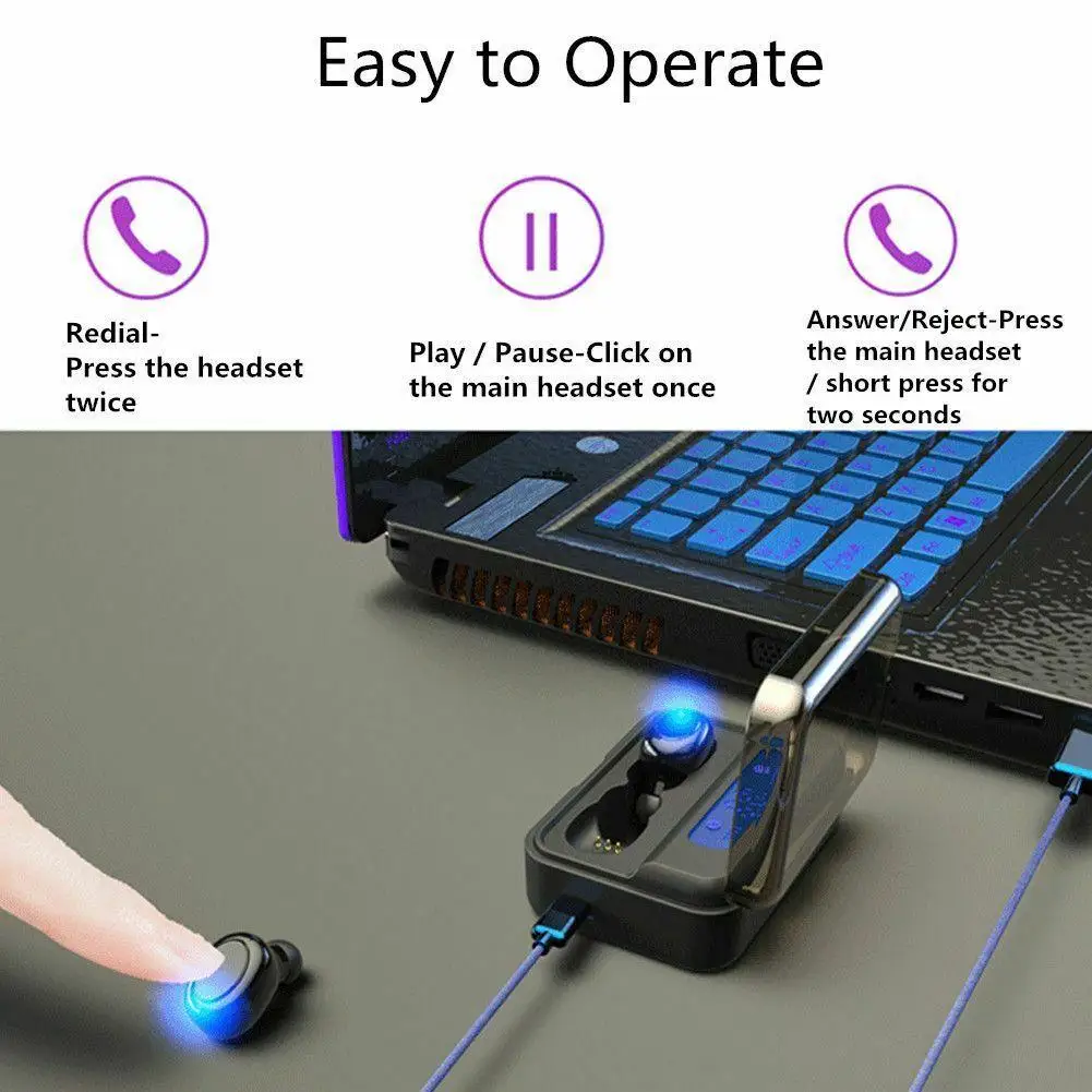 Wireless TWS Bluetooth 5 0 Earphones Stereo Mini Earbuds with Charging Box for Samsung S10 S9 S8 iPhone 11 Nokia LG Phones