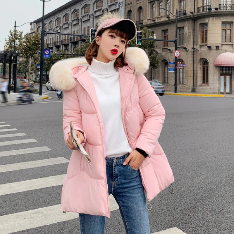 

2021 New Autumn Winter Jacket Women Coat Sweet Cute Cat Ear Hooded Long Parkas Jackets