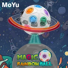 Moyu gökkuşağı topu küp 12 delik sihirli fidget bulmaca renkli zeka bulmaca hız küp gökkuşağı topu oyuncak