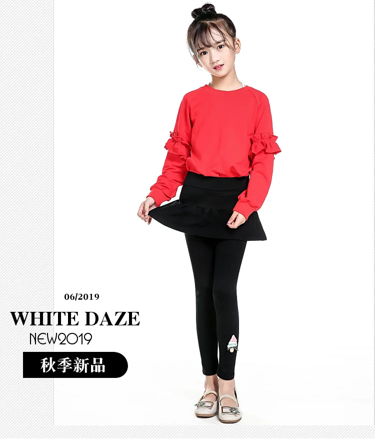 Детские леггинсы верхняя одежда женские весенне-осенние штаны из чистого хлопка, стиль, ультра-эластичные детские штаны средней и большой длины