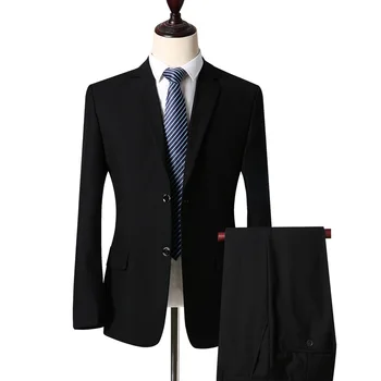 

Black Men's Slim Fit Double Button Formal Office Blazer Jacket with Pants Male Evening Dress Talicoat Party Banquet Man Suit Set