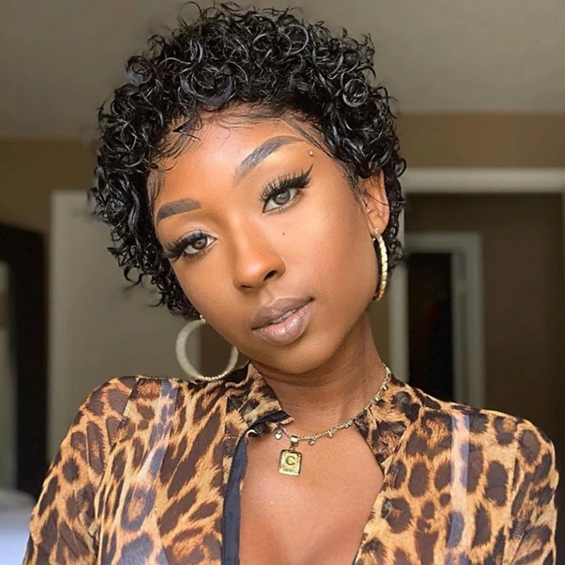 cheap short curly wig for black women 2