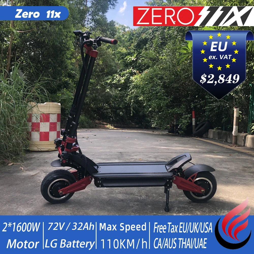 ZERO 11X Dual Motor Electric Scooter 72V 3200W Off road E scooter 110km/h Battery Original Zero