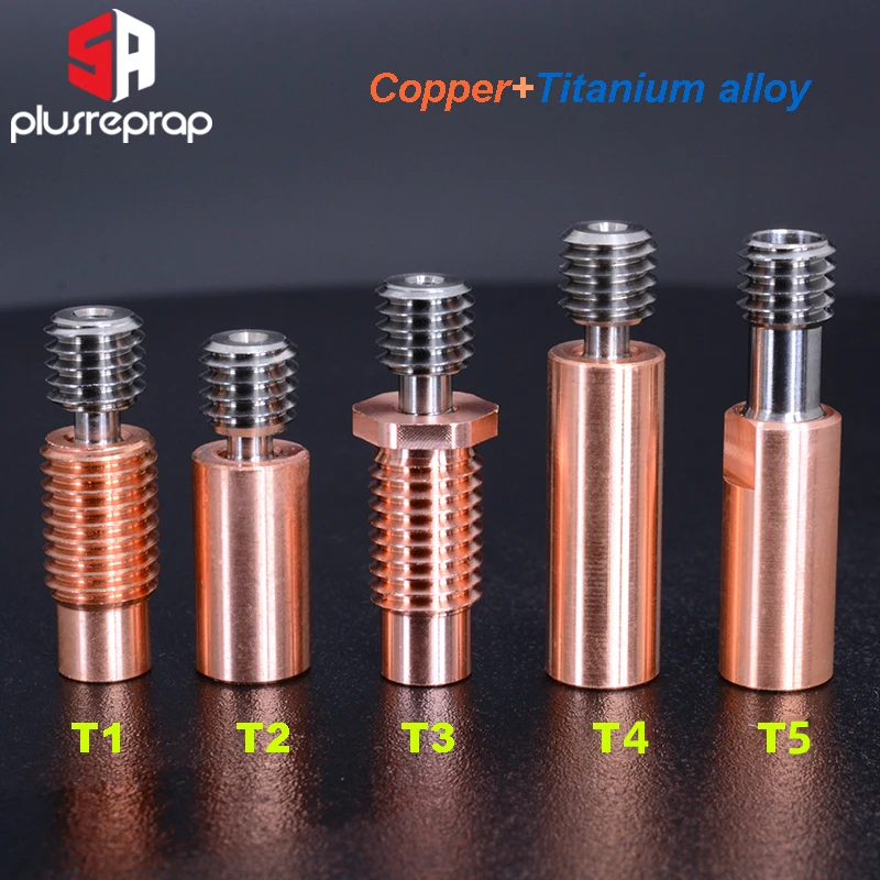 1/2 PCS BI All Metal Heatbreak V6 HOTEND Copper & Titanium or Stainless Steel Throat For 1.75mm Filament Smooth Prusa i3 MK3