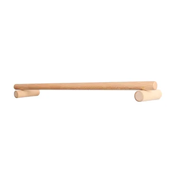 

Solid wood single bar towel rack bathroom free punch bath towel rack kitchen hanger bar