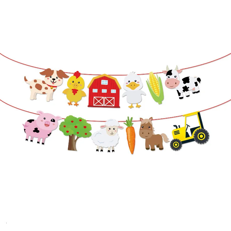 22pcs Farm Animal Theme Cow/Pig Balloons Tower Set 1-9inch Red Balloon Kids Happy Birthday Party Decoration Farm Party Supply 