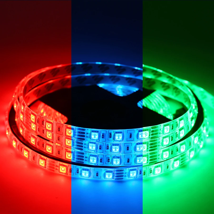 5 в постоянного тока, 12 В, 24 В, RGB, Светодиодная лента, ПК, водонепроницаемая, 5050, 5 м, гибкая, 5, 12, 24 В, Светодиодная лента, светильник RGB, лампа Ambi, светильник, ТВ, подсветка, лента