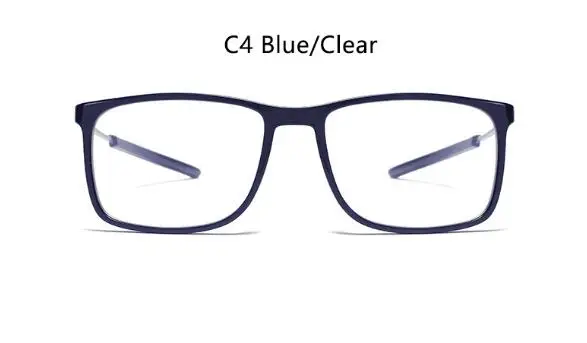 C4 blue clear Новинка, темно-коричневые прямоугольные мужские очки, оправа для очков, ретро очки для близорукости, очки для девушек, оправа, сплав, дужки, мужские очки - Цвет оправы: C4 blue clear