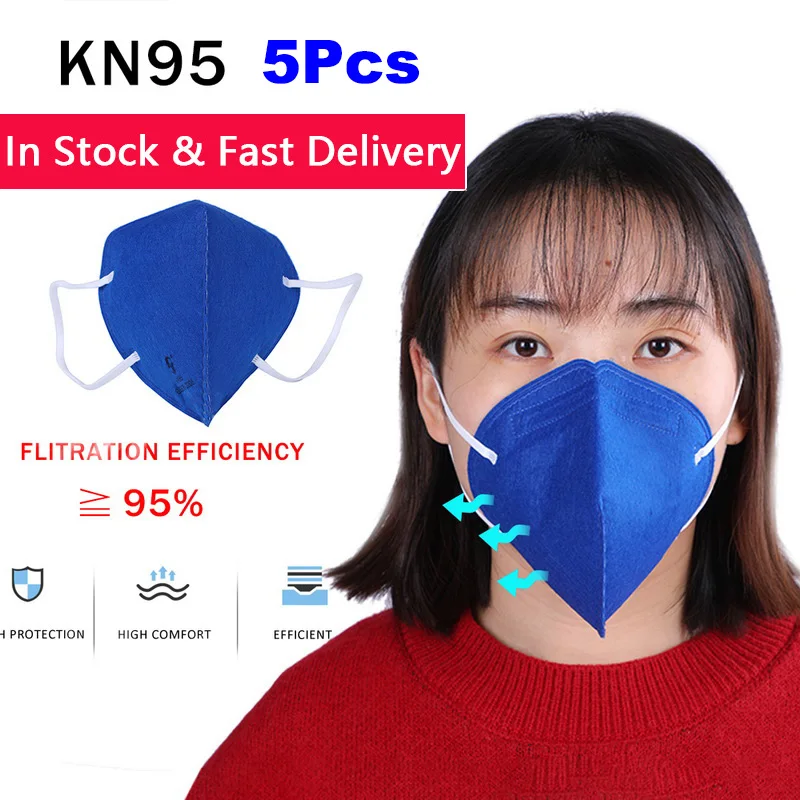 

5Pcs Anti Infection Mask KN95 PM2.5 Mouth Mask Anti Virus Dust Respirator Washable Reusable Masks Cotton Unisex Mouth Muffle