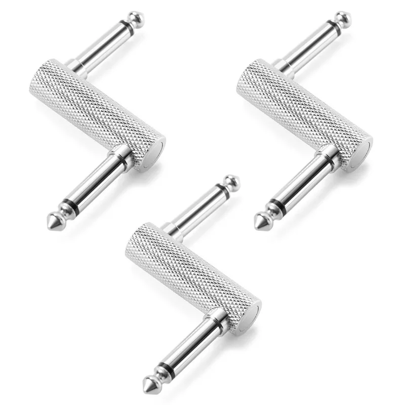 3 шт патч-кабель шнуры для подключения гитарных-серебристых эффектов педали |