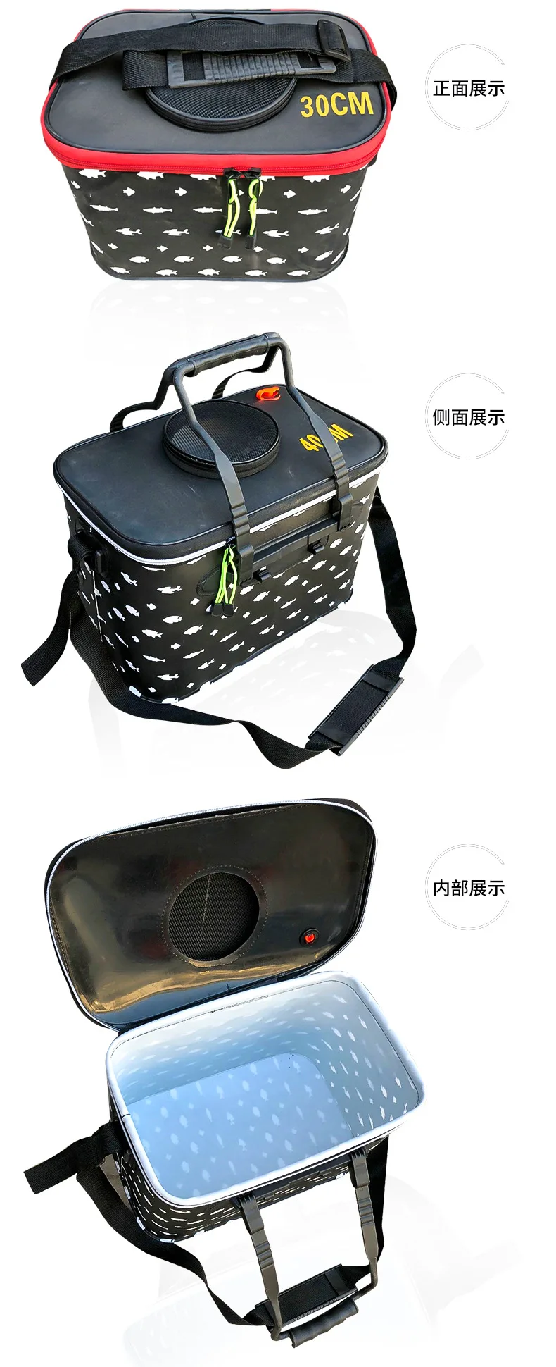 Eva Thick huo yu tong Foldable Fish Basket Barrel Waterproof Stain Resistance Multi-functional Fish Farming Bucket Fishing Gear