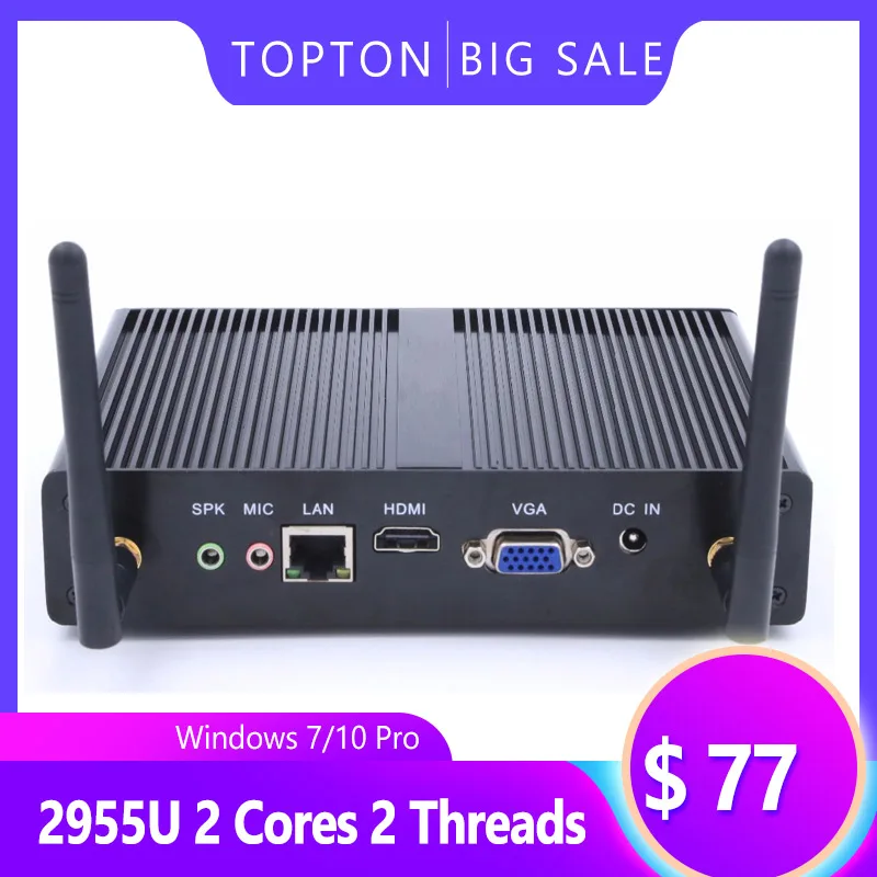 Topton Cheap Mini PC Intel Core i3 7100U 2955U DDR3L 2.4GHz 4GB RAM 64GB SSD Windows 10 PRO WIFI LAN 4K HDMI VGA+ Desk Bracket | Компьютеры