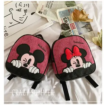 

Disney new children's backpack girl cartoon Minnie mouse bag kindergarten small school bag book bag mickey mouse canvas backpack