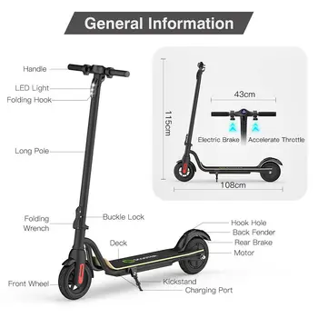 

Adult Electric Scooter Portable Electric Scooter Mini Folding E-Scooter Foldable Electrico Skateboard Adult 20km 8 Inches Tire