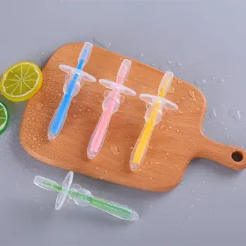 

1 PC Newborn Baby Toothbrush Soft Silicone Bristles Teether Care Training Toothbrush with Safety Guard For Baby Toothbrush