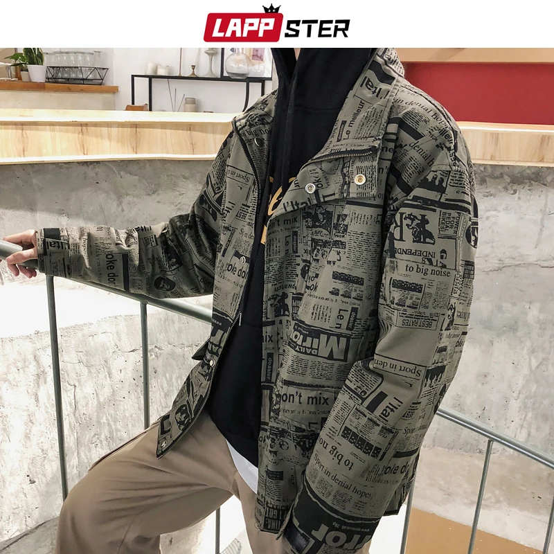 Мужская куртка бомбер LAPPSTER повседневная винтажная ветровка в стиле хип хоп с