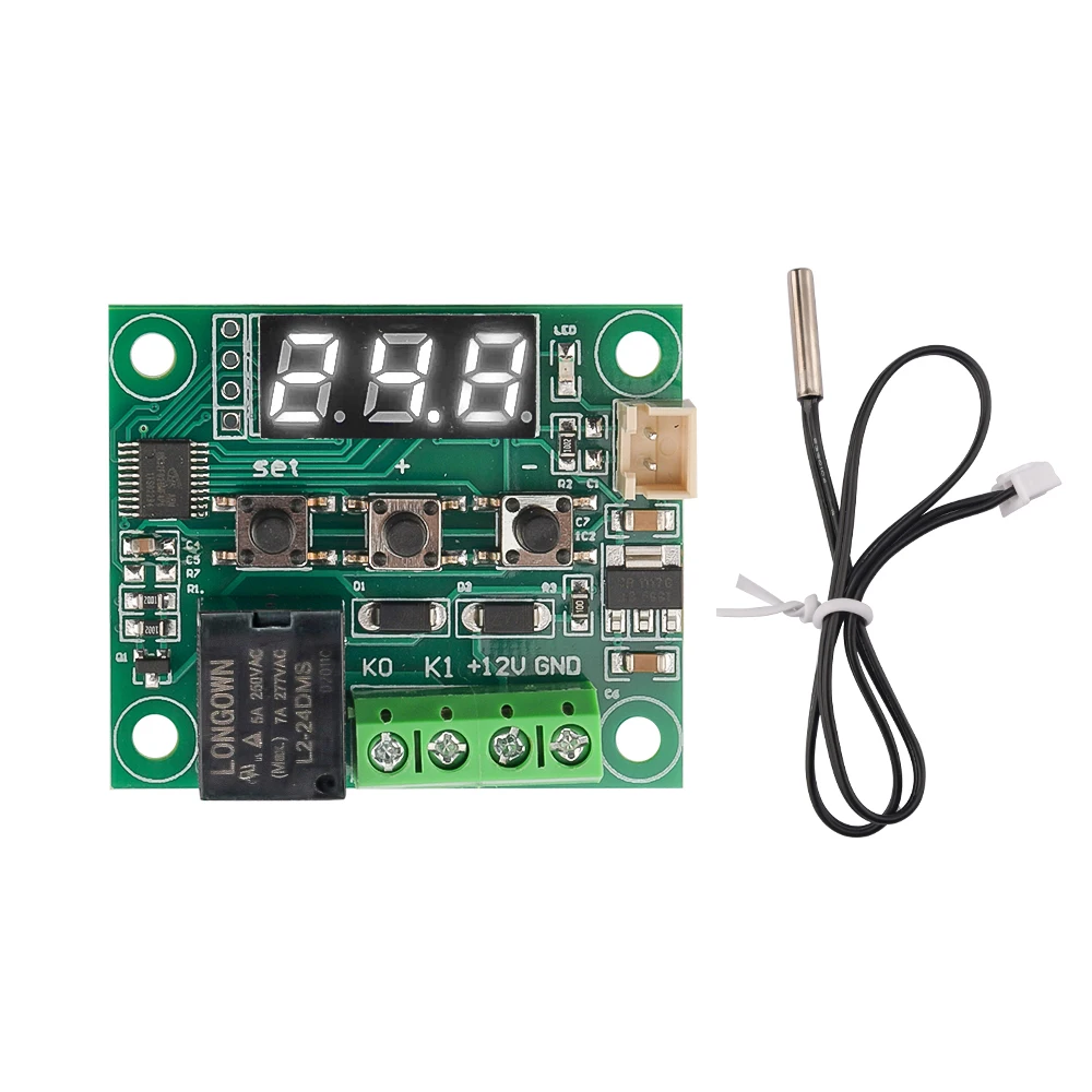 LED Digital Thermostat Temperature Controller with Waterproof NTC Sensor and Thermometer Switch Module
