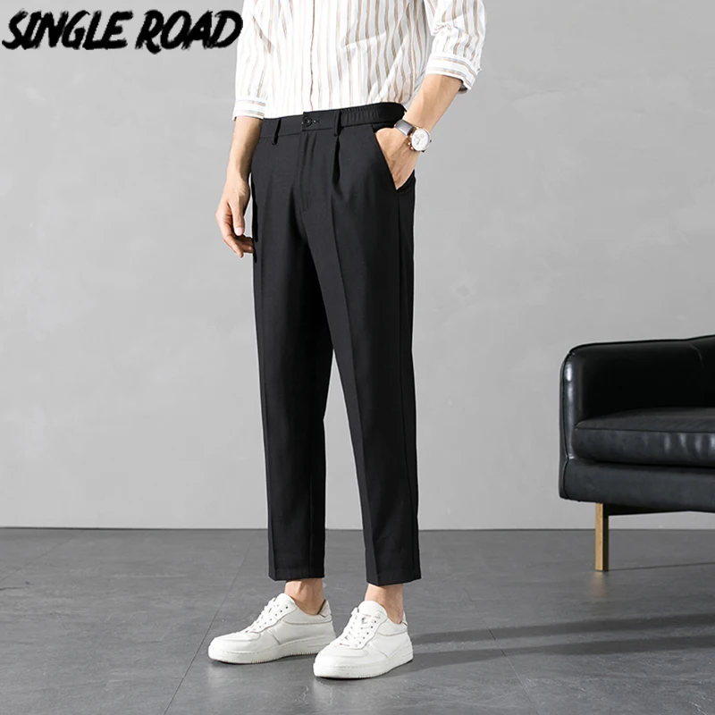 Tanio Single Road męskie spodnie garniturowe męskie 2022 proste lekkie