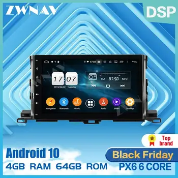 

2 din IPS PX6 screen Android 10.0 Car Multimedia player For Toyota Highlander 2015-2017 BT radio audio stereo GPS navi head unit