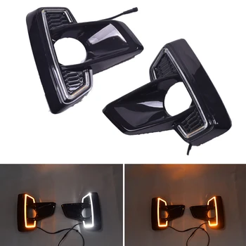 

2Pcs Auto DRL 12V LED Daytime Running Light Turn Signal Day Light For Toyota Hilux Revo Rocco 2018 2019