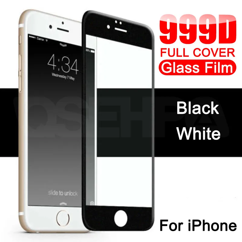 999D Tempered Glass For iPhone 8 7 6 6S Plus 5 5S SE 2020 Screen Protector Film iPhone 12 11 Pro XS Max X XR Protective Glass