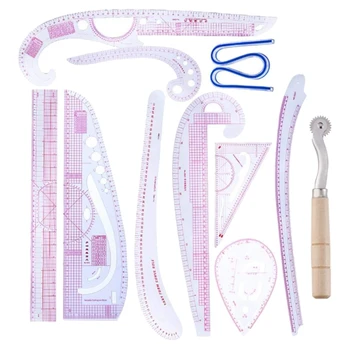 

DIY Sewing Ruler Set,11 Pcs French Curve Ruler Metric, Plastic Metric Ruler Sewing Tools for Sewing Dressmaking