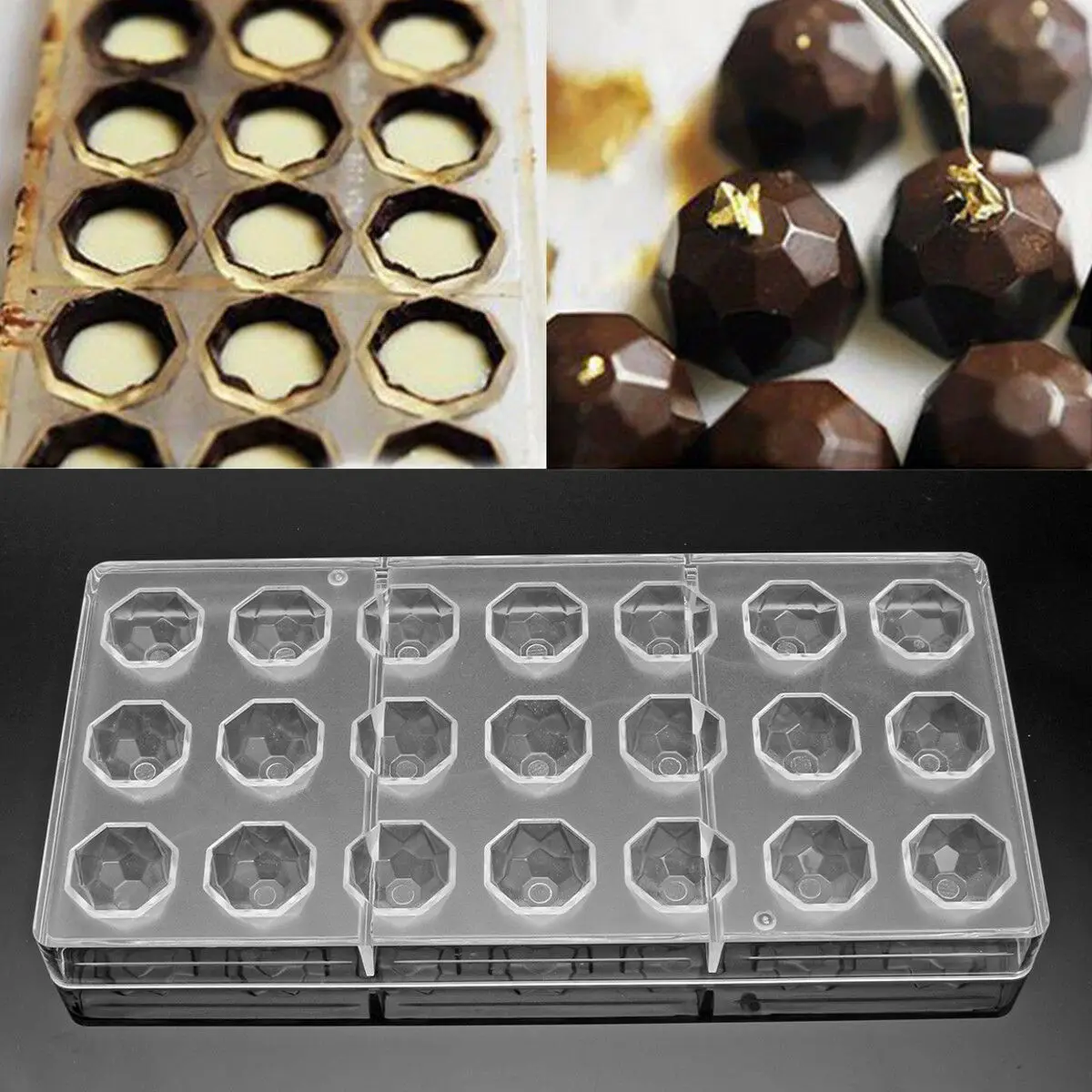 3D DIY Chocolate Moulds Chocolate Candy Bars Molds Tray Plastic For Flowers Baking Pastry Bakery Kitchen Tools
