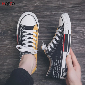 

HQFZO Casual Flat Women Canvas Shoes Designer Sneakers 2020 Lace UP Sport Women Shoes Big Plus Size 35-44 High Top Canvas Shoes