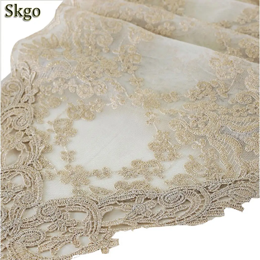Simple Lace Table Runners Table Linen Television Cabinet White, Light Gold Cover Dining Table, Cloth