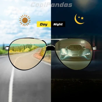 

2020 New Aviation Photochromic Polarized Sunglasses Men Driving Glasses Women Male Day Night Driver Goggles lentes de sol hombre