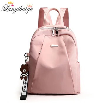 

LANYIBAIGE 2019 pink new women canvas backpack casual backpack large capacity ladies waterproof school backpacks shoulder bag