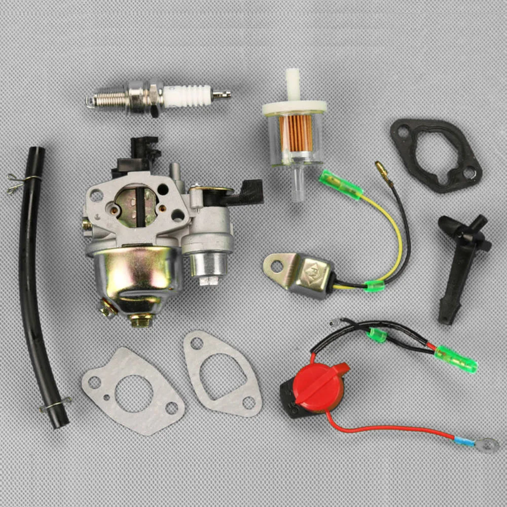 

100% Brand New Fuel Pipe Kit Carburetor Rebuilt Kit Gasket Spark Plug Low Oil Alarm Sensor For HONDA GX110