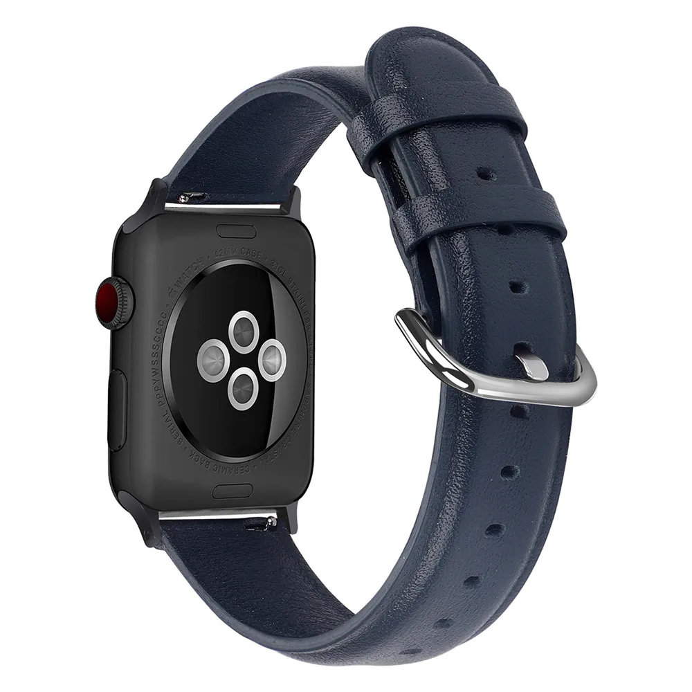 Ремешок для часов из натуральной кожи для Apple Watch 5, 4, 44 мм, 40 мм, 38 мм, 42 мм, спортивный ремешок, браслет, аксессуары для iwatch 3, 2, 1