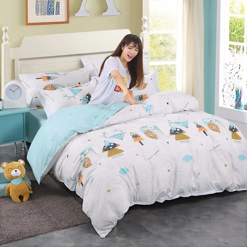 150x200 180x220 200x230 220x240 пододеяльник постельный комплект для взрослых детей девочек цветочный мягкий хлопок постельное белье один полный королева король Размер - Цвет: Color 4