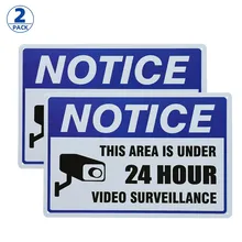 2-Pack видео наблюдение двор знак, камера Предупреждение ющий знак для дома или бизнеса CCTV системы мониторинга, наружный знак