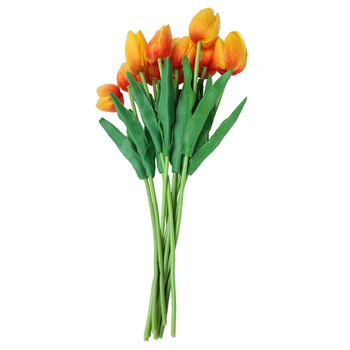 

10pcs Tulip Flower Latex Real Touch for Wedding Bouquet Decor Best Quality Flowers (orange tulip)