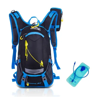 Blue 2 Спорт на открытом воздухе велосипедная фляга для воды с 2L пузырьком и прикрепленным держателем телефона Светоотражающие походные альпинистские Пешие прогулки гидратация рюкзак - Цвет: Blue 2