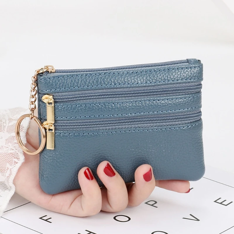 PU Leather Small Coin Purse Casual Wallet Coin Money Credit Card Key Holder Zipper Bag For Women Girl