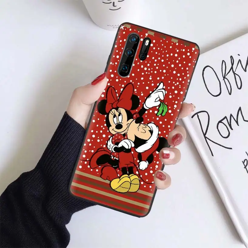 Minnie Mouse Christmas Black Coque Case For Huawei Mate 30 20 10 P30 P20 P10 Pro Lite P Smart Z Soft Phone Cover