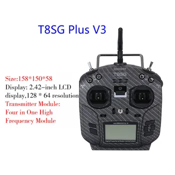 

Jumper T8SG Plus V3 Hall Gimbal Multi-protocol 2.42" LCD Radio Transmitter Remote Control Carbon Fiber for Flysky Frsky Receiver