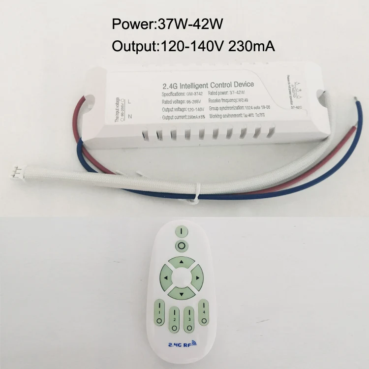 37-42W and remote 8-120W Серия Insolated безопасный и надежный 2,4G Диммируемый и цветной Регулируемый светодиод, Интеллектуальный светодиодный трансформатор с дистанционным управлением - Цвет: 37-42W and remote