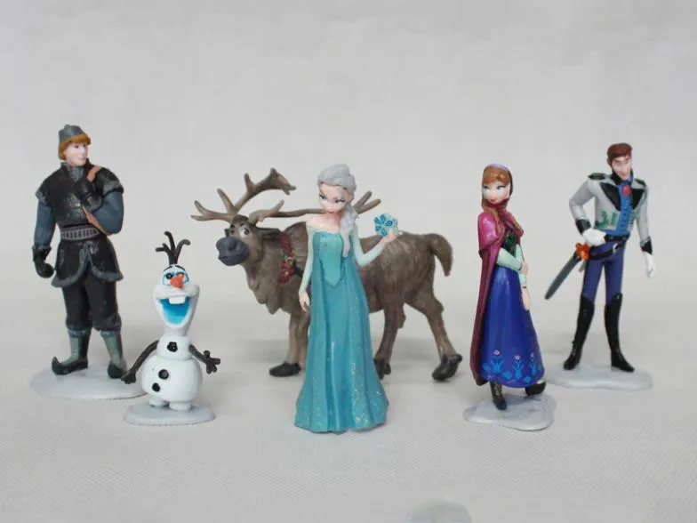6pcs/set Queen Elsa Princess Anna Hans Kristoff Sven Olaf PVC Action Figures Toys Classic Toys